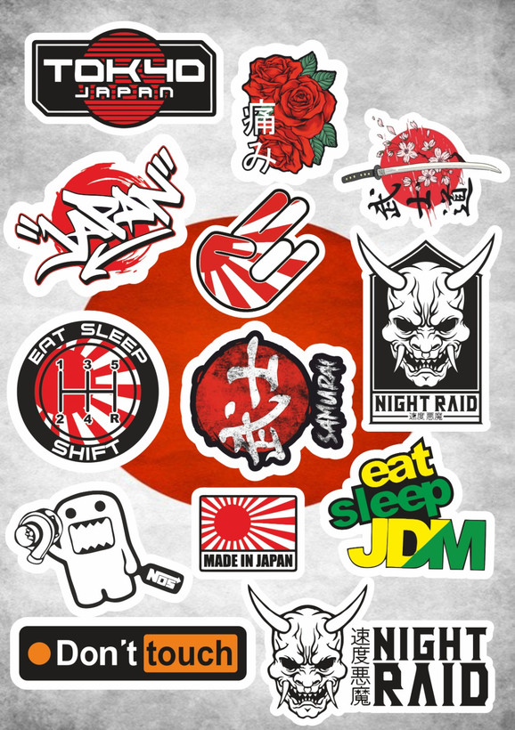 استیکر ورقه ای ژاپنی برند استیکر لئو مدل پک اقتصادی استیکر ژاپنی