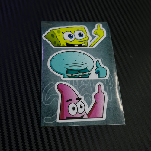 استیکر ۳ عددی باب اسفنجی