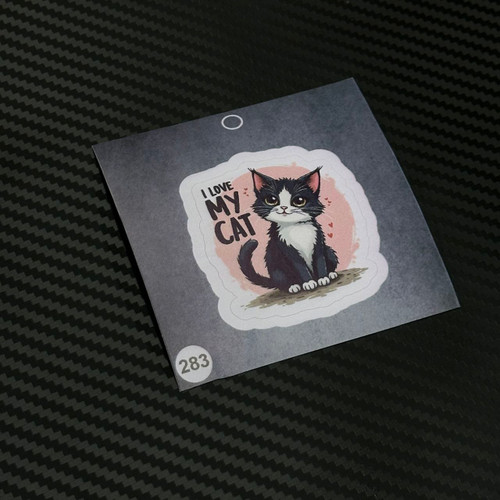 استیکر گربه برند استیکر لئو مدل گربه سیاه سفید کد: ۲۸۳