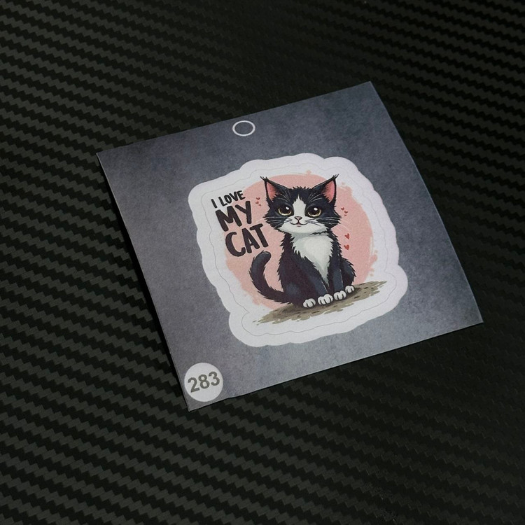 استیکر گربه برند استیکر لئو مدل گربه سیاه سفید کد: ۲۸۳