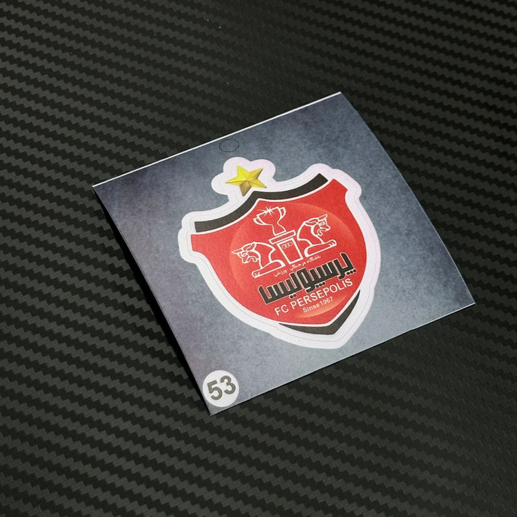 استیکر پرسپولیس برند استیکر لئو مدل برچسب و استیکر پشت چسب دار تیم پرسپولیس کد ۵۳