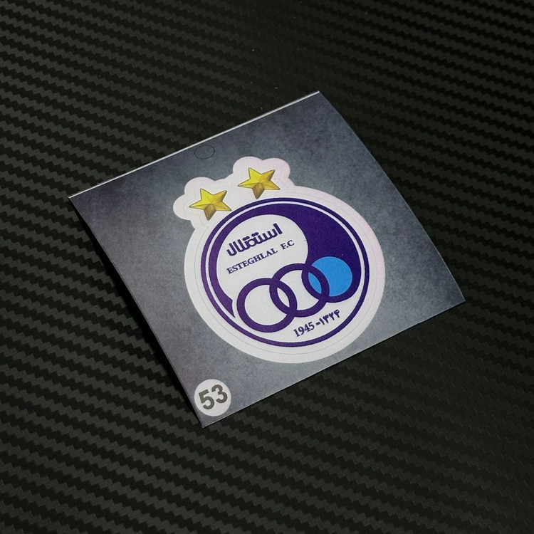 استیکر استقلال برند استیکر لئو مدل برچسب و استیکر پشت چسب دار تیم استقلال کد ۵۳