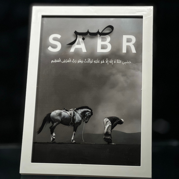 تابلو دکوری صبر برند استیکر لئو مدل انسان و اسب