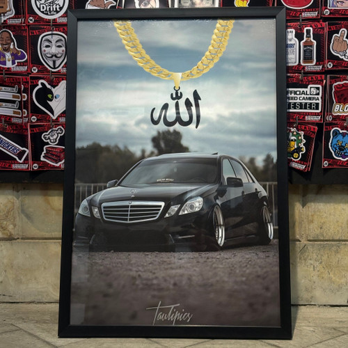 تابلو دکوری بنز برند استیکر لئو مدل گردنبند الله